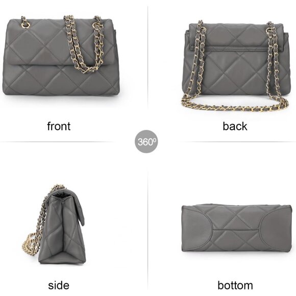 Gladdon Women's Grey Small Ladies Trendy Clutch Purses Cute Designer Hand-Bag - Picture 3 of 6